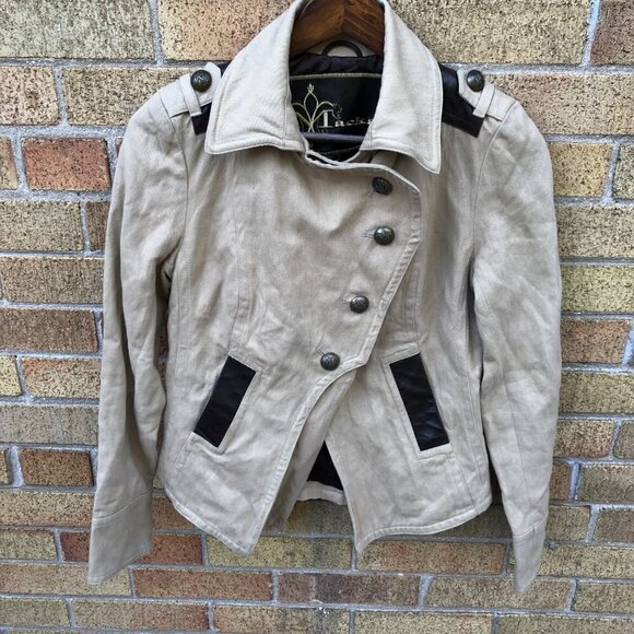 Vintage Mackage Double Closure Leather Trim Jacket - Picture 7 of 13